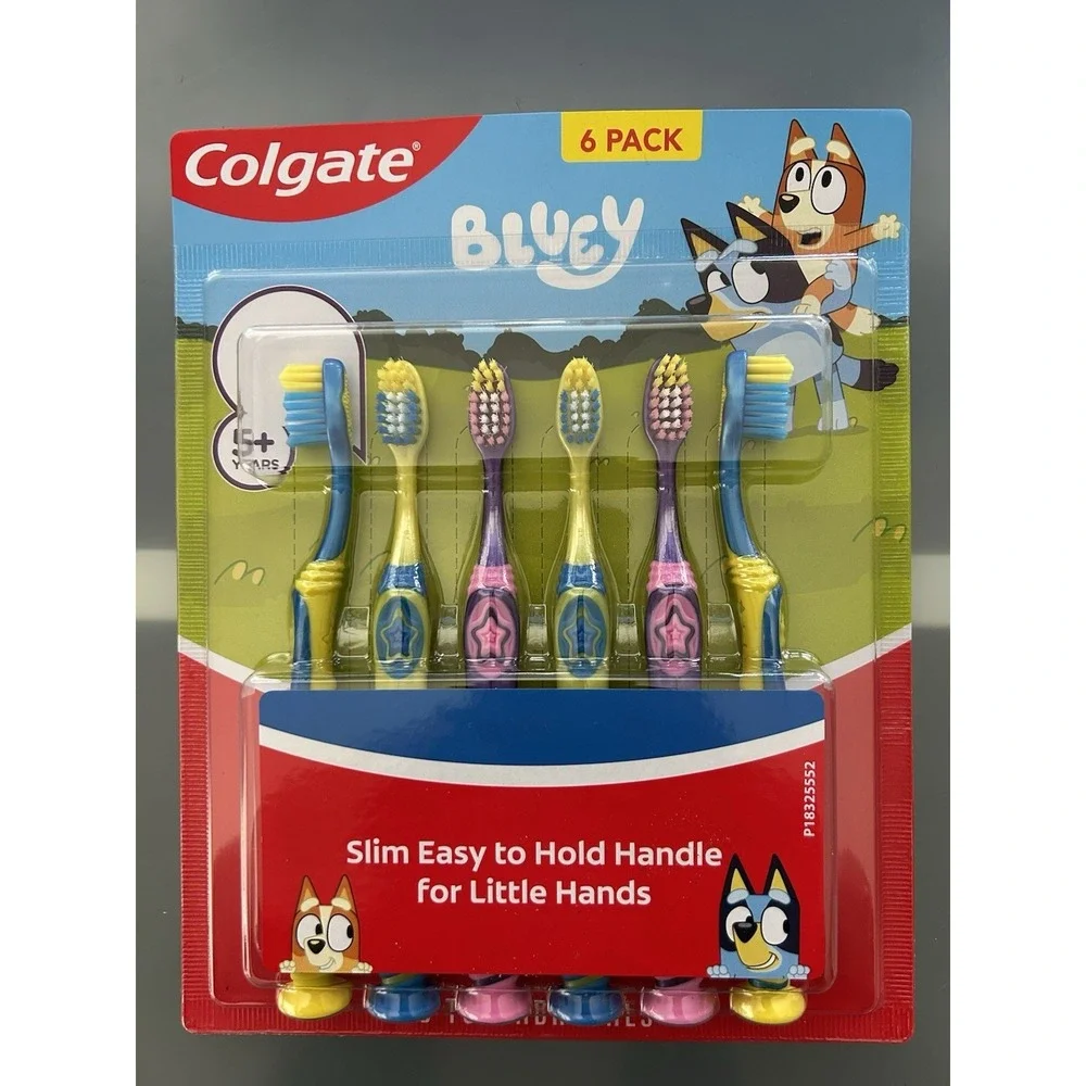 Colgate Bluey Kids Toothbrush 6-Count (2 Pack) | 12 Toothbrushes | Extra Soft